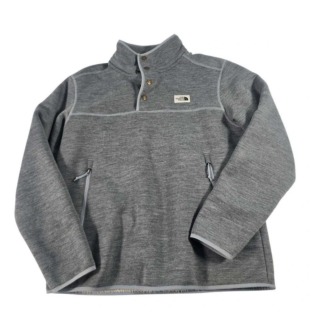 The North Face Mens Gordon Lyons Quarter Snap‎ Sherpa Fleece Pullover Grey M